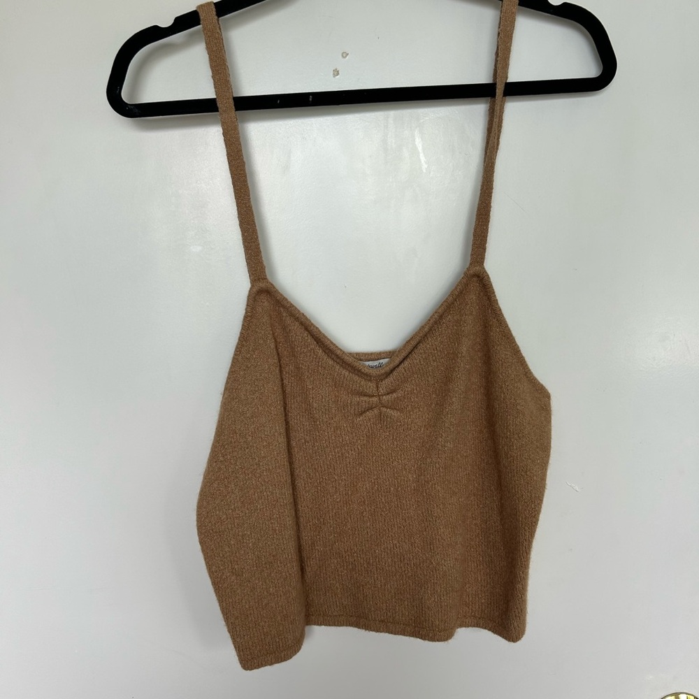 Madewell Brown Tan Fitted Ruched Camisole